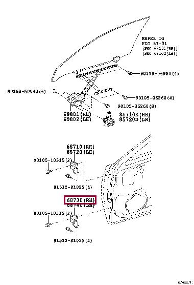 6873030160 Toyota Door hinge