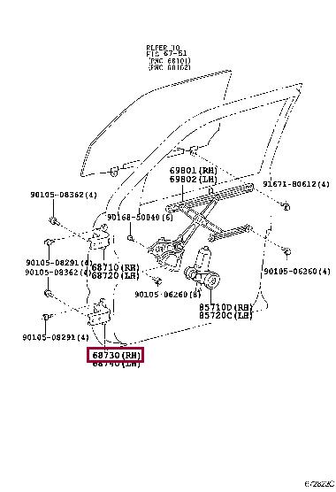 6873035031 Toyota Door hinge