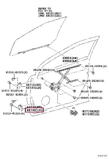 6874030080 Toyota Door hinge