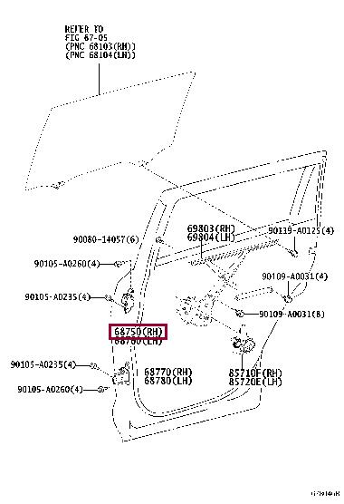 Door hinge Toyota 68750-06010