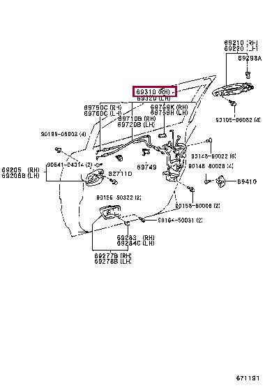 Toyota 69030-48020 Door lock 6903048020