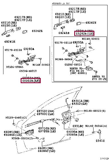6920228010 Toyota Door handle housing