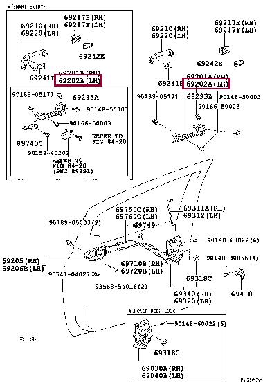 6920252020 Toyota Door handle housing