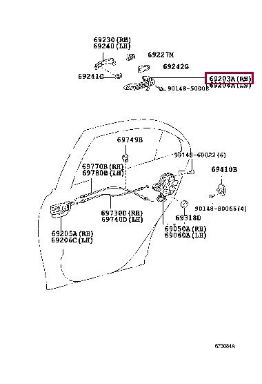 6920305030 Toyota Door handle housing