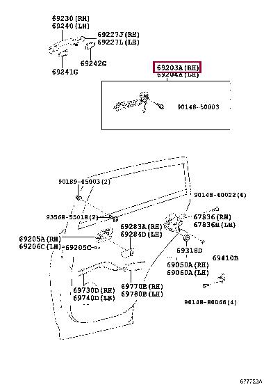 6920342070 Toyota Door handle housing