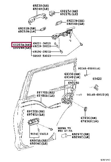 6920360070 Toyota Door handle housing