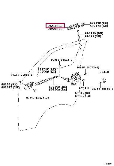 6921026050 Toyota Handle-assist