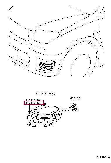 Toyota 81221-42050 Fog lamp 8122142050