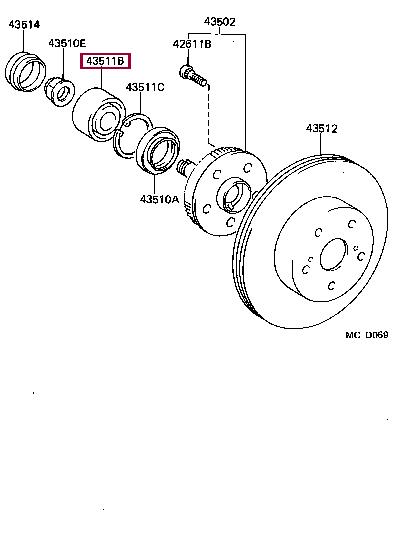 Toyota 90903-63006 Wheel bearing kit 9090363006