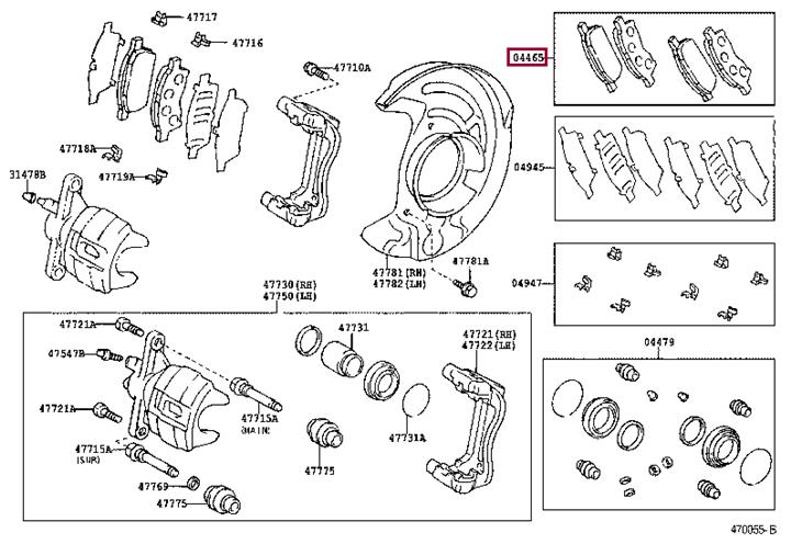 Toyota 04465-20470 Brake Pad Set, disc brake 0446520470