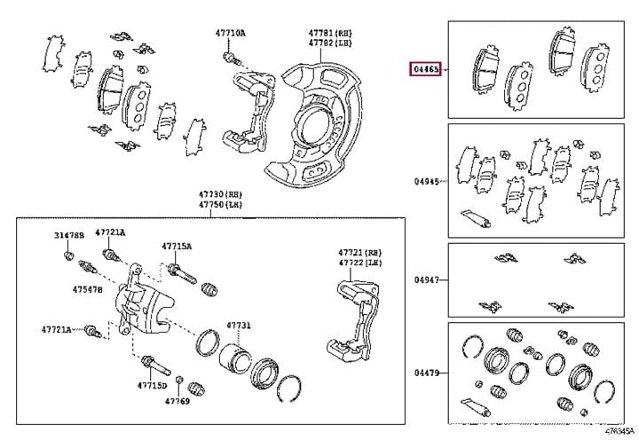 Toyota 04465-52240 Brake Pad Set, disc brake 0446552240