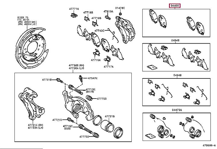 Toyota 04466-22170 Brake Pad Set, disc brake 0446622170