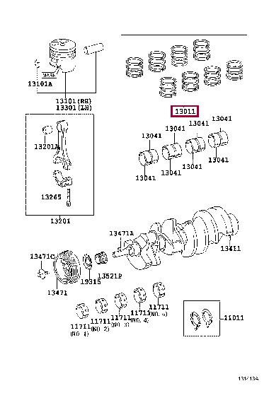 Toyota 13013-50140 Piston Ring Kit 1301350140