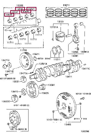 130411701106 Toyota Connecting rod bearing
