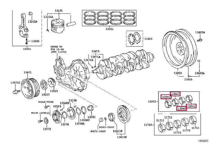 130413003003 Toyota Connecting rod bearing