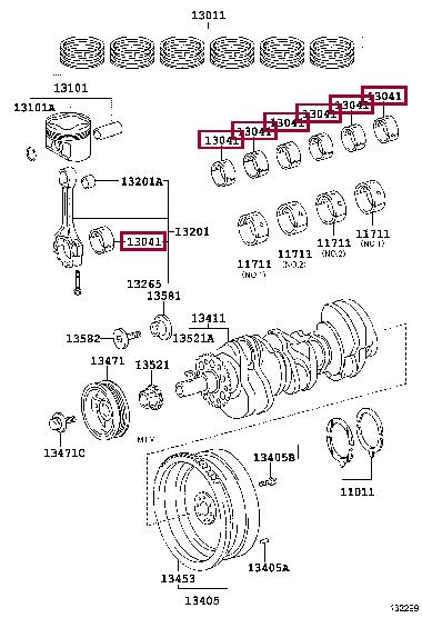 130413109002 Toyota Connecting rod bearing