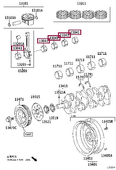 130413703001 Toyota Connecting rod bearing
