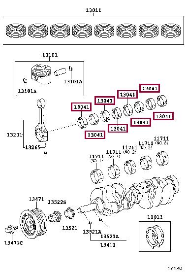 130413806006 Toyota Connecting rod bearing