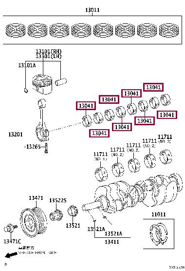130413807004 Toyota Connecting rod bearing