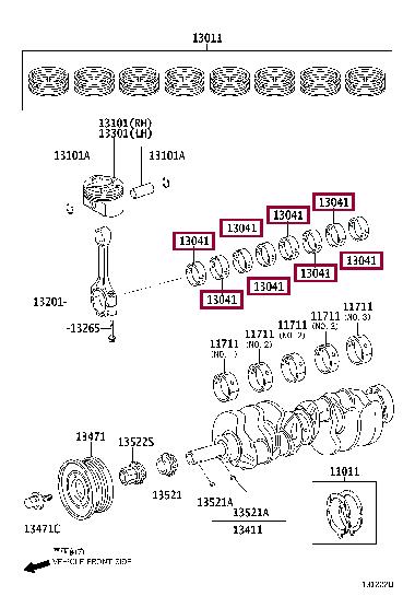 130413807007 Toyota Connecting rod bearing