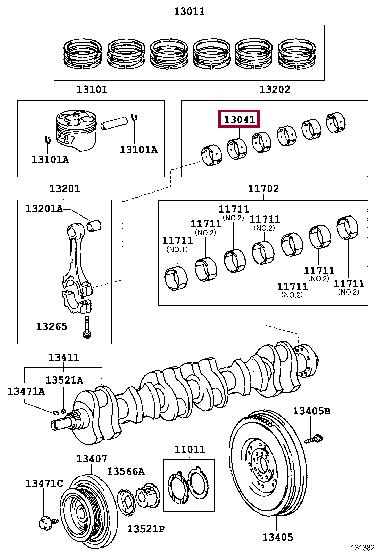 130414601303 Toyota Connecting rod bearing