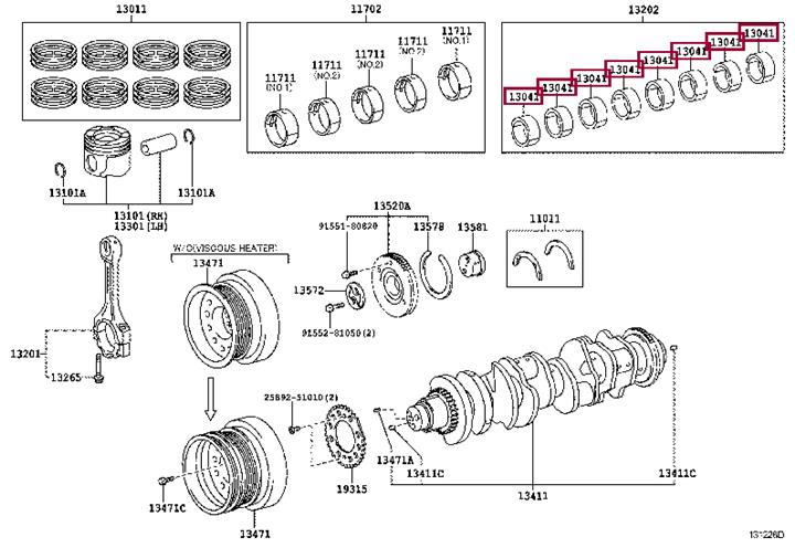 130415102102 Toyota Connecting rod bearing