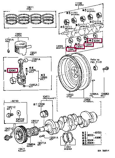 130415402403 Toyota Connecting rod bushings
