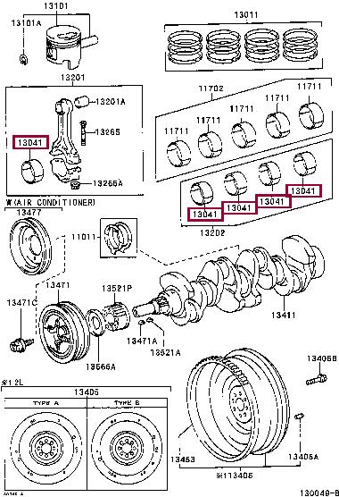 130415404201 Toyota Connecting rod bearing