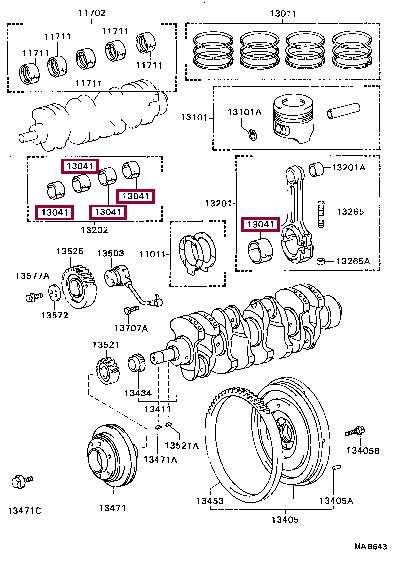 130415803202 Toyota Connecting rod bearing