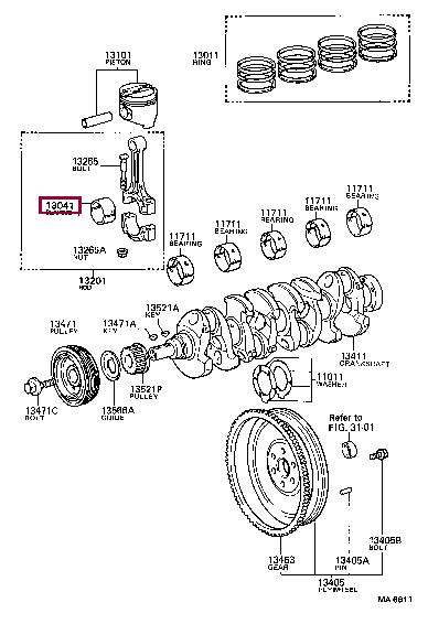 130416302003 Toyota Connecting rod bearing