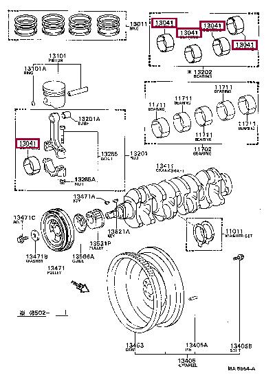 130416407103 Toyota Connecting rod bearing