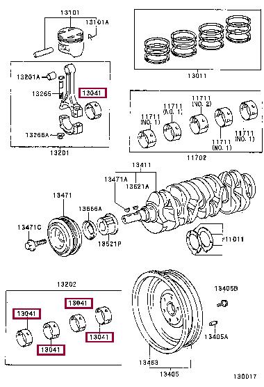 130417404102 Toyota Connecting rod bearing