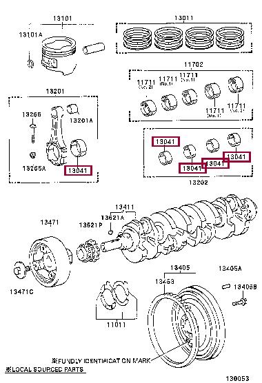 Connecting rod bearing Toyota 13041-75022-05