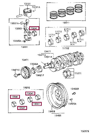 130418836002 Toyota Connecting rod bearing