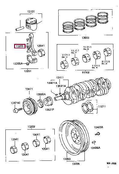 1326574030 Toyota BOLT,CONNECTING ROD