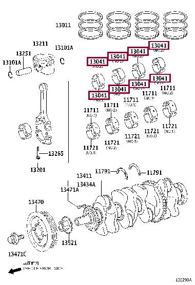 132813603002 Toyota Connecting rod bearing