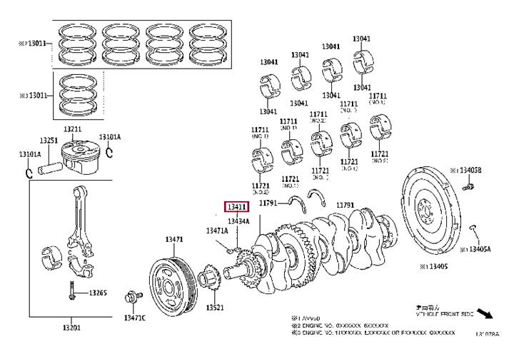 1340136011 Toyota Crankshaft
