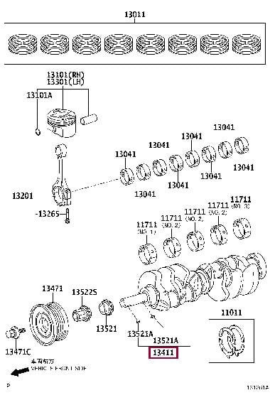 1340138030 Toyota Crankshaft