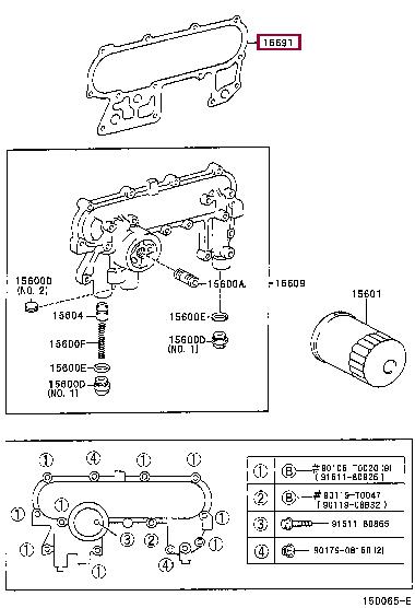 1569254050 Toyota OIL FILTER HOUSING GASKETS