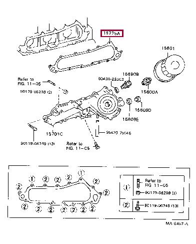 1572567010 Toyota OIL FILTER HOUSING GASKETS