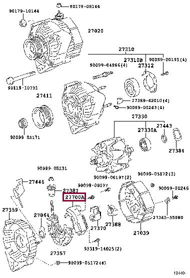 Toyota 27700-50020 Alternator regulator 2770050020