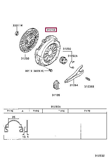 Toyota 31210-35110 Clutch thrust plate 3121035110
