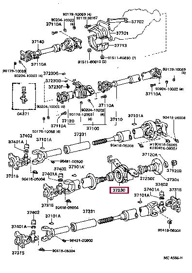 Toyota 37230-35080 Cardan shaft suspension 3723035080