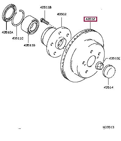 Brake disc Toyota Cressida: 4351222170 Toyota Brake disc
