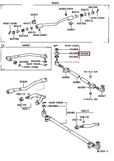 4504639185 Toyota Tie rod end outer