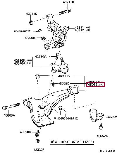 Toyota 48069-16060 Track Control Arm 4806916060