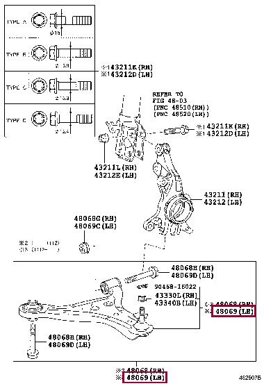 Toyota 48069-79016 Auto part 4806979016