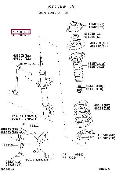 Toyota 48510-49285 Shock absorber assy 4851049285