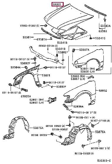 5330102060 Toyota Hood