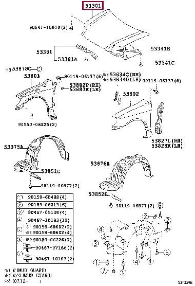 Bonnet Toyota: 5330113060 Toyota Hood